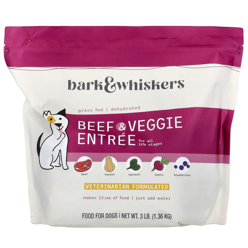 Dr. Mercola, Bark & Whiskers®, говядина и овощи, блюдо для собак, 1,36 кг (3 фунта)