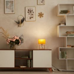 UML-B401 E27 ORANGE-WOOD Светильник настольный декоративный под лампу Е27. 40W. Механический выключатель. Оранжевый. ТМ Uniel