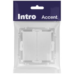 Переключатель Intro Accent 6-107-03 двойной, 10А-250В, IP20, СУ, AL/CU, алюминий | Intro
