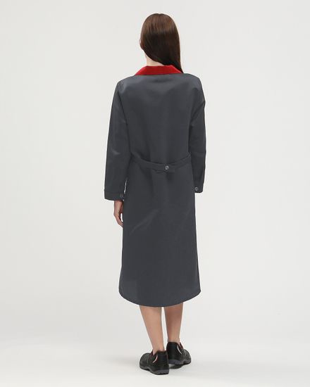 Халат женский "Технолог" (т.серый/красный)