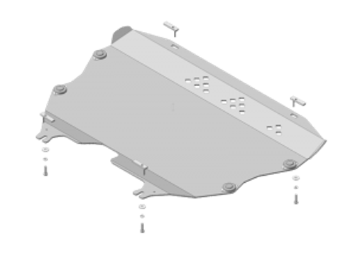 Защита картера Двигателя, КПП. 5 мм, Алюминий. для Ford Mondeo V 2015-2019 MOTODOR.30709