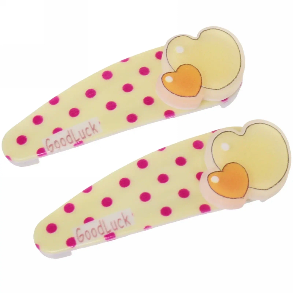 Зажимы для волос детские 2шт «Happy smile», сердечко, микс 4 цвета, 5*2см