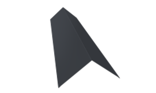 Планка конька плоского 145х145 матовый RAL 7024 графит (2м)