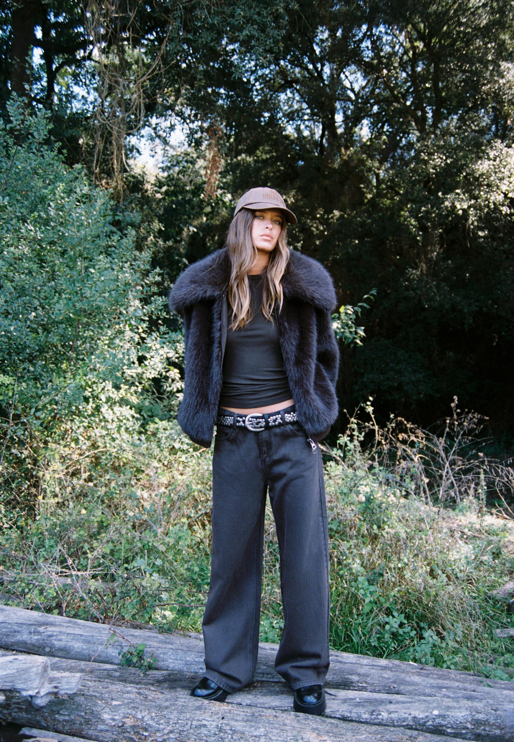 STRADIVARIUS Шуба из искусственного меха, коричневый