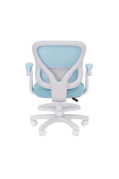 Кресло детское компьютерное CHAIRMAN CH106 голубой, с подножкой