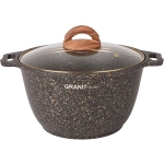 Кастрюля 4л «Granit ultra» (black-gold) со стеклянной крышкой кгбг42а