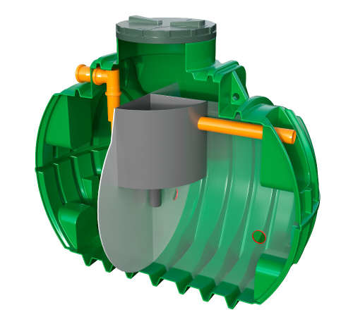 Септик Политим 3700 л./ 1300 л. в сутки / 7-8 чел. / самотечный сброс (2400x1630x2070см;черный) - арт.560745