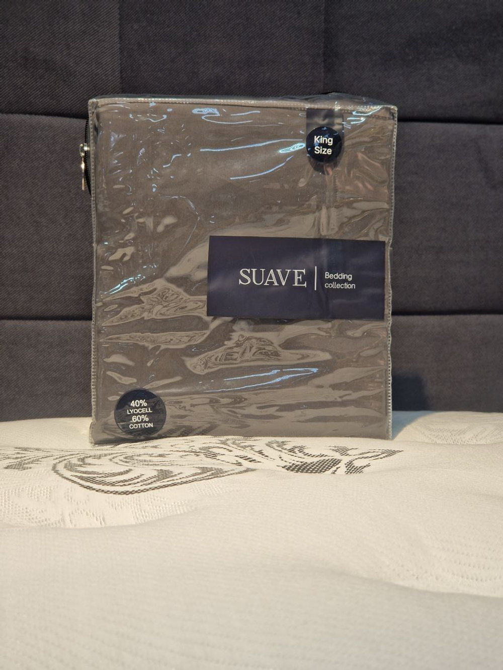 4870216965549 Комплект постельного белья SUAVE Tencel plain Евро Темно-серый
