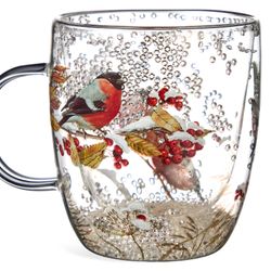 КРУЖКА С ДВОЙНЫМИ СТЕНКАМИ "СНЕГИРИ" 410 МЛ