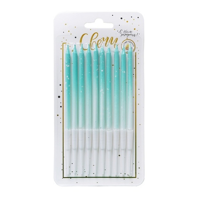 Свечи тортово-коктейльные Градиент с брызгами Минт