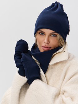 Шапка бини с начесом для хвоста, дред и кос