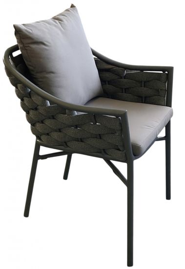 Кресло уличное плетеное с подушками Torino серое