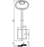 Заготовка сувальдного ключа 10886 Меттэм-11/ Меттэм-03ПЛ 108*22,2*24,3 мм, лат., штамп., с пластиком MET11DP