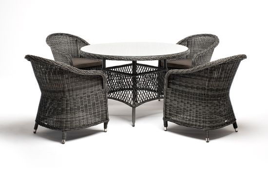 "Равенна" обеденная группа плетеная, цвет графит