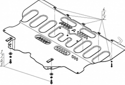 Защита картера двигателя и КПП (1,5 мм, сталь) для Changan UNI-V 2021-, Lamore 2023- АвтоСтандарт.57208