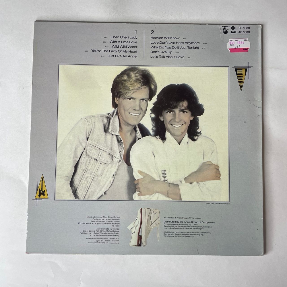 Винтажная виниловая пластинка LP Modern Talking, Let's Talk About Love (The 2nd Album) (Испания 1985) Cheri Cheri Lady