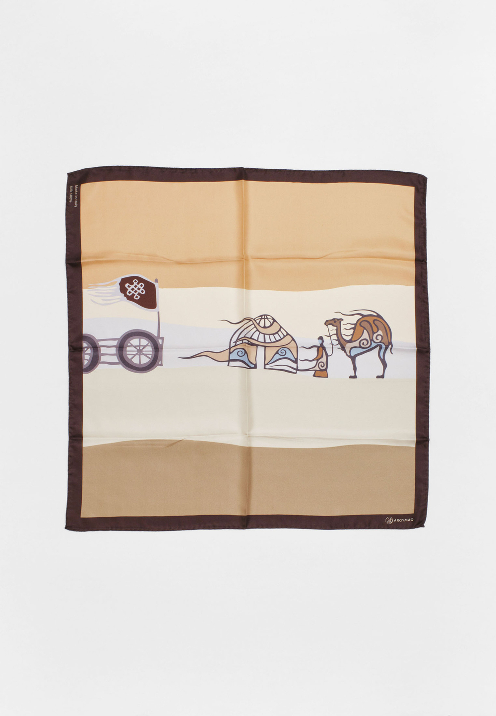 Шелковый платок KERUEN BEIGE 70×70