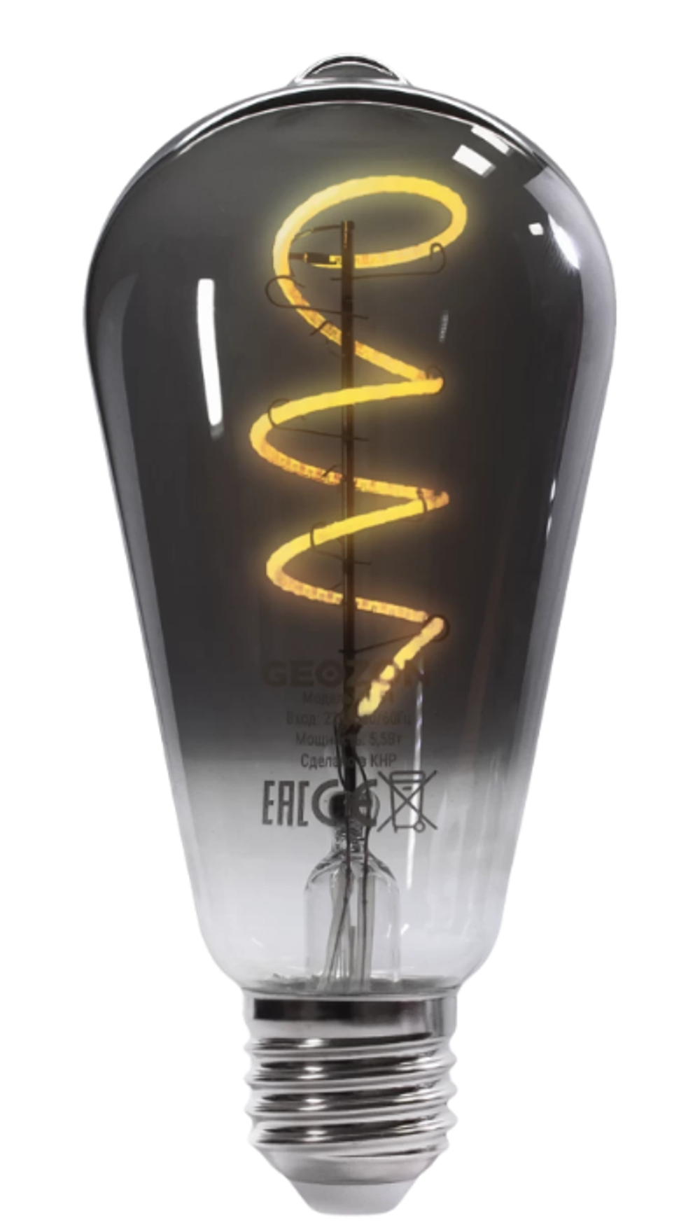 Умная светодиодная филаментная лампа GEOZON FL-04 E27 Black