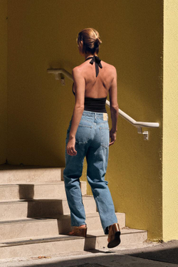 ZARA ТОП С ДРАПИРОВКОЙ И ГОРЛОВИНОЙ ХАЛТЕР, ЧЕРНЫЙ