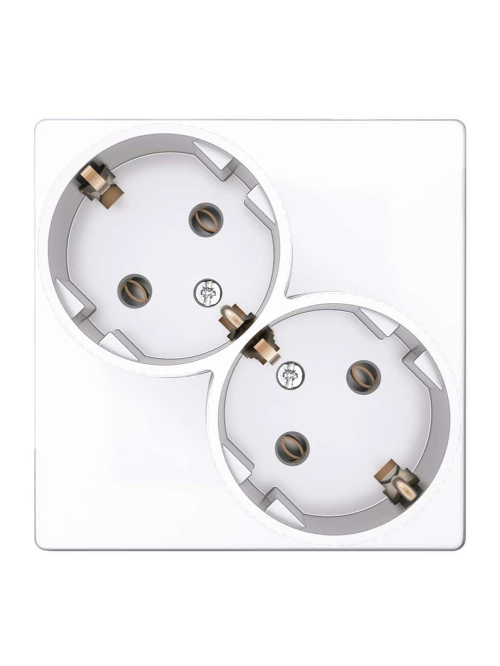 Розетка 2-м СП Simon 24 16А IP20 2х2P+E Schuko без защ. шторок механизм бел. Simon 2450459-030