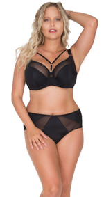 Бюстгальтер plus size с декоративными бретелями (Размер: 100F) (Цвет: черный)