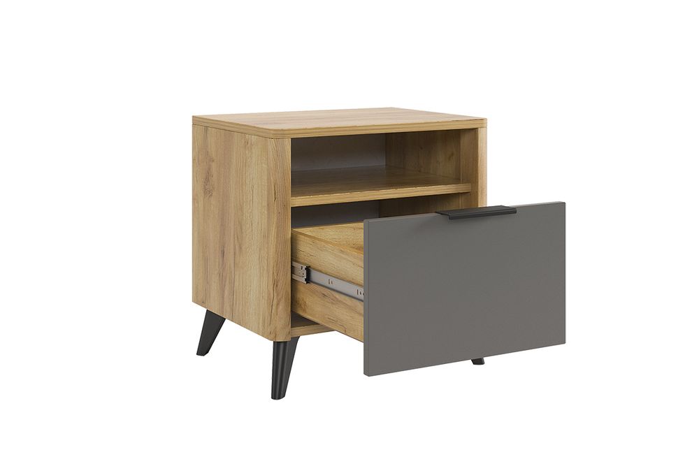 Тумба прикроватная Адам (Дуб крафт золотой/Графит)