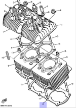 Прокладка под цилиндры Yamaha VK540 89N113510000