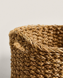 Zara Home Корзина из морской травы, цвет бежевый, 25 см