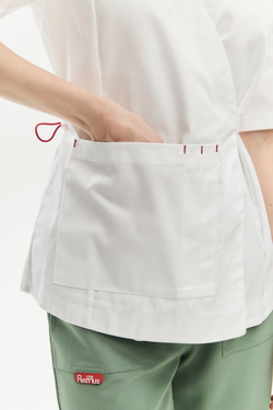 Топ с запахом медицинский женский Йошо, белый хлопок OLD