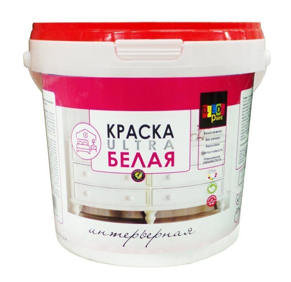Краска DEKOR PAINT интерьерная супер белая 6 кг