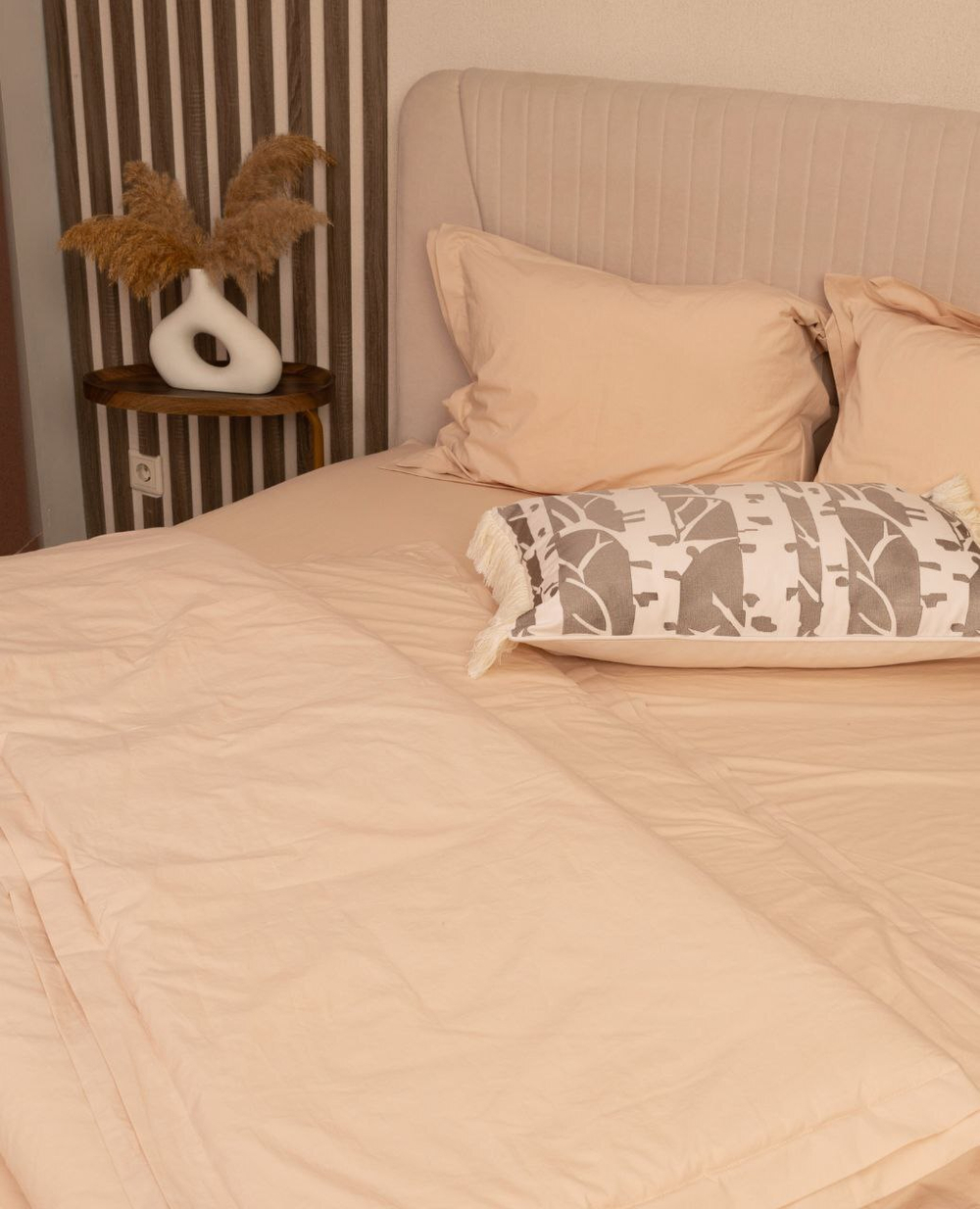 Наволочка из варёного хлопка, персиковый