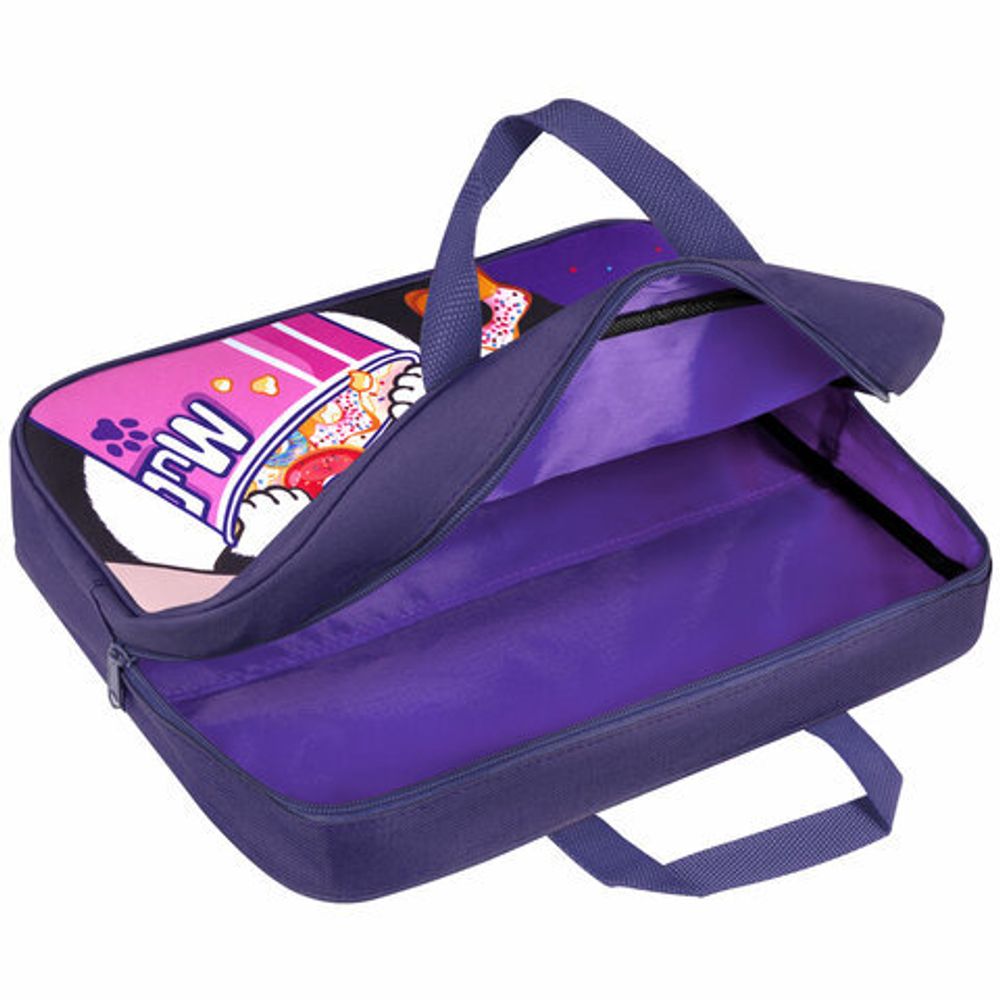 Папка на молнии с ручками BRAUBERG KIDS А4, 1 отделение, полиэстер, 80 мм, "Sweet cheeks", 272120