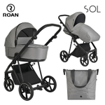 Детская коляска Roan Sol 3 в 1 с автокреслом Tutis Elo Lux EduSky Black RSL/1011 Cloud Grey