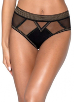 Трусики-бразилиана Lou Lou со строчками люрекса (Размер: L) (Цвет: черный)