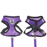 Шлейка с поводком 118см «Sweet puppy» размер S, цвет фиолетовый