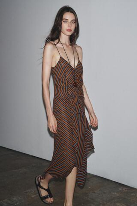 ZARA ПЛАТЬЕ-КОМБИНАЦИЯ В ПОЛОСКУ — ZW COLLECTION, РАЗНОЦВЕТНЫЙ