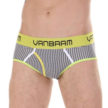 Трусы мужские брифы чёрно-белые с принтом Van Baam VB45175