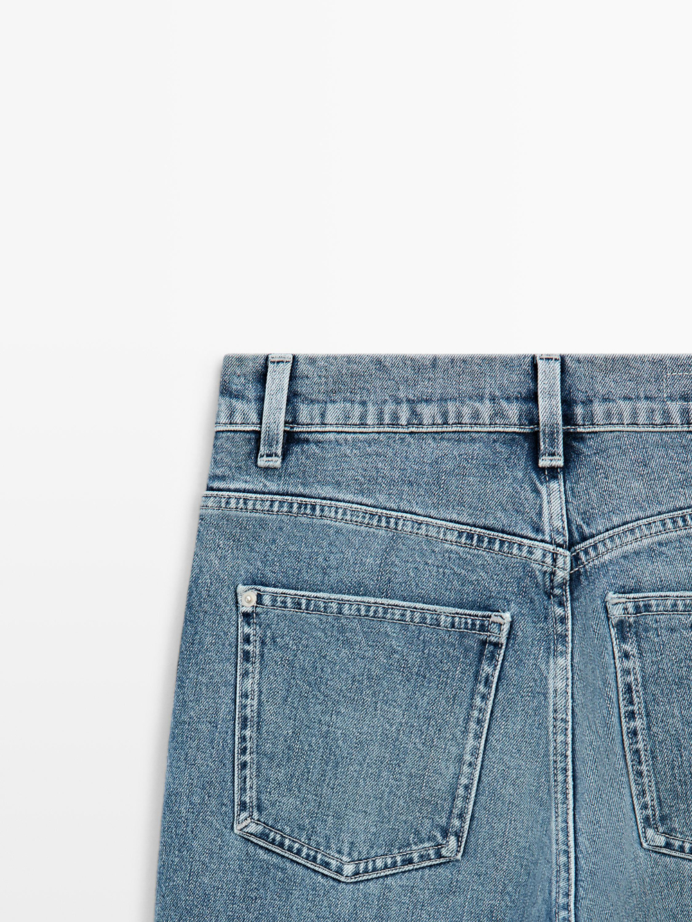 Massimo Dutti Джинсы с высокой талией и расклешенными штанинами, светло-голубой