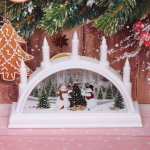 Сувенир с подсветкой «Сказочные снеговики со свечами» 15,5*4*9,5 см