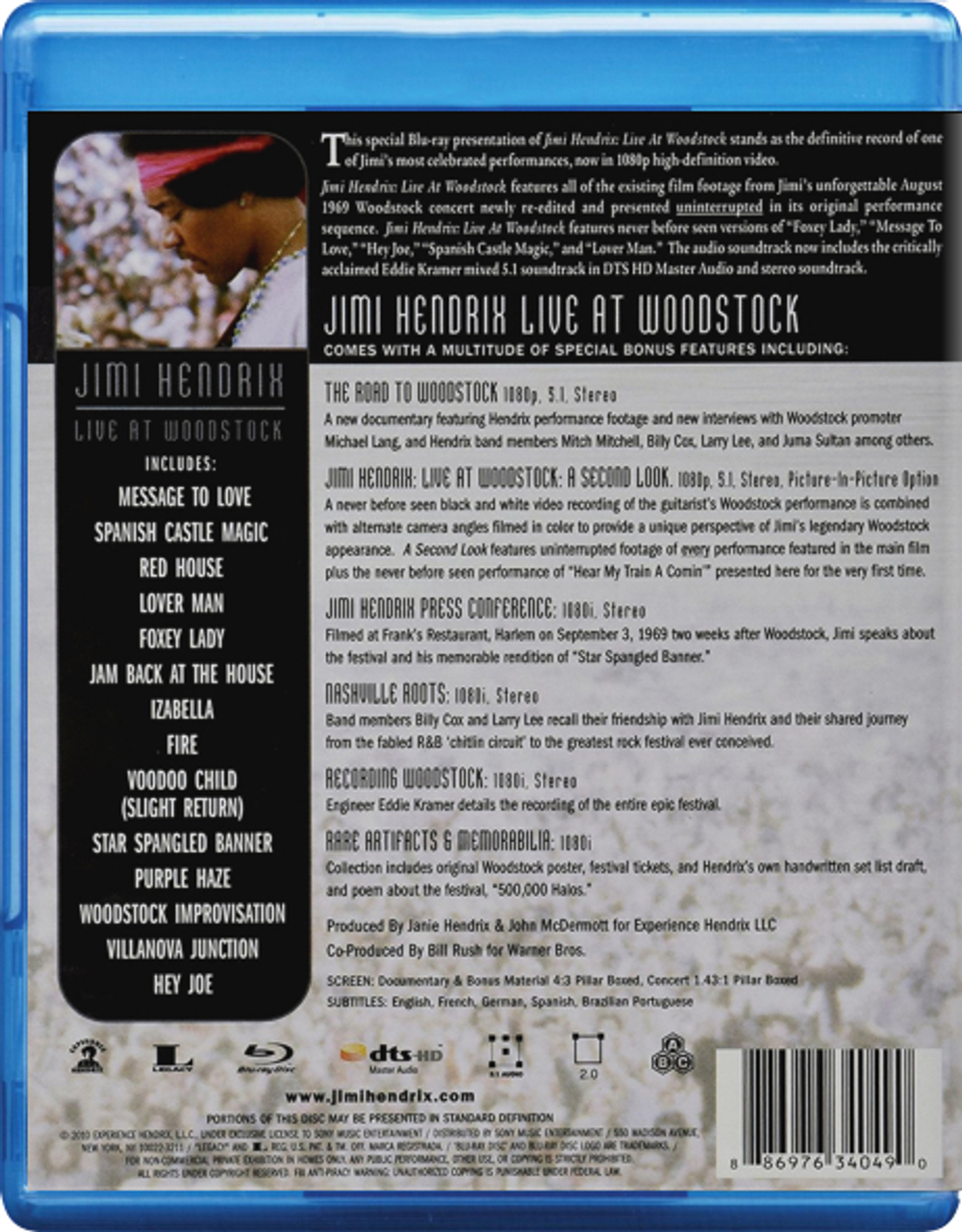 Jimi Hendrix / Live At Woodstock (Blu-ray)