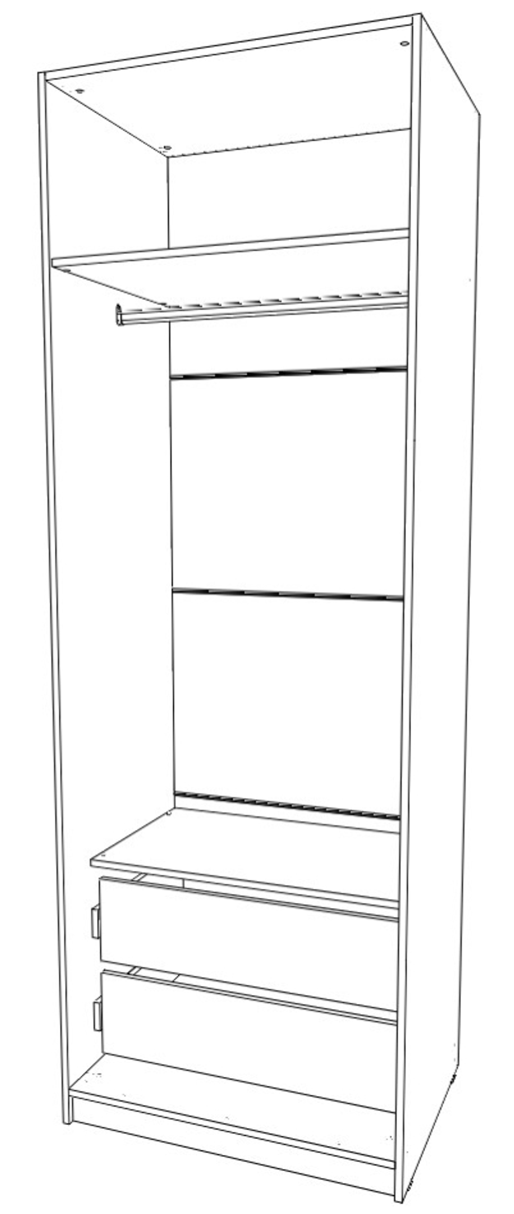 шкаф двух створчатый 600×800×2300 Вектор+