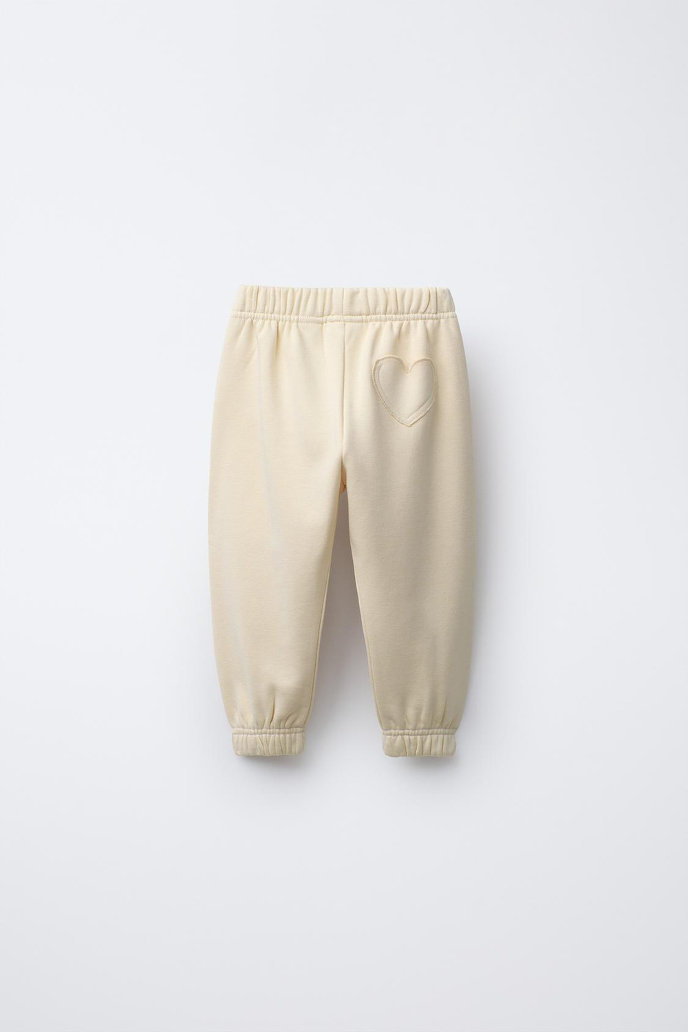 ZARA БРЮКИ-ДЖОГГЕРЫ С КАРМАНОМ-СЕРДЦЕМ, ВАНИЛЬНЫЙ
