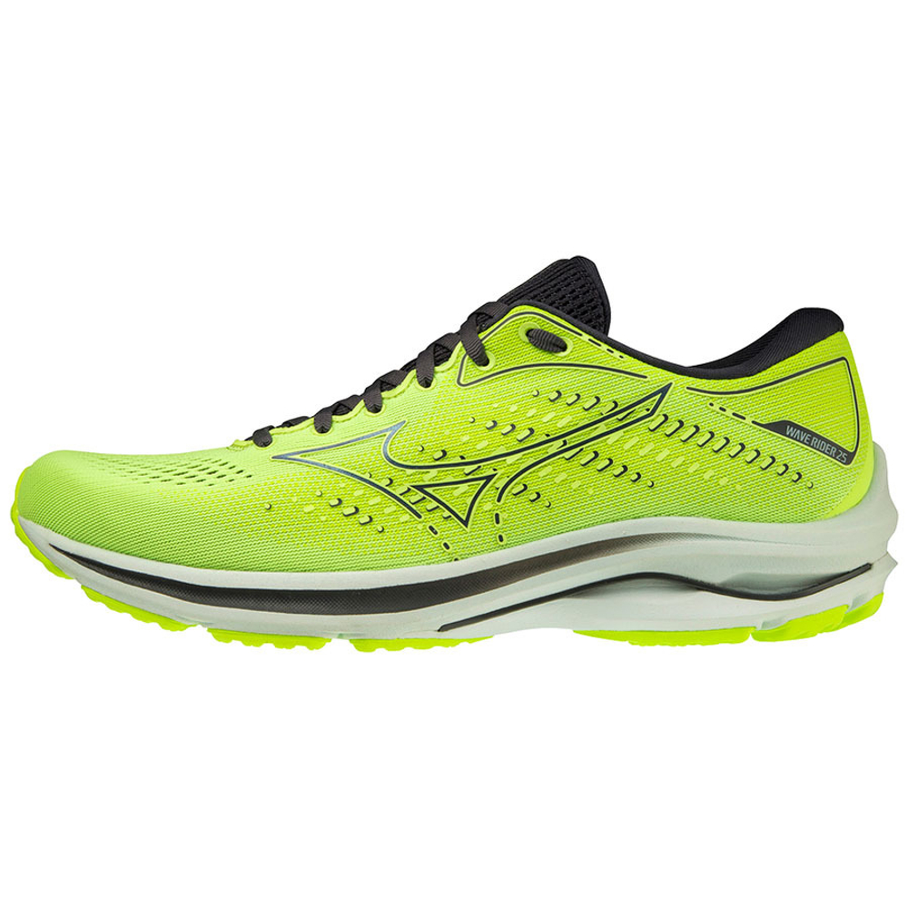 Кроссовки беговые мужские MIZUNO Wave Rider 25 J1GC210315, р.UK11.5, (рос.45.5), салатовый