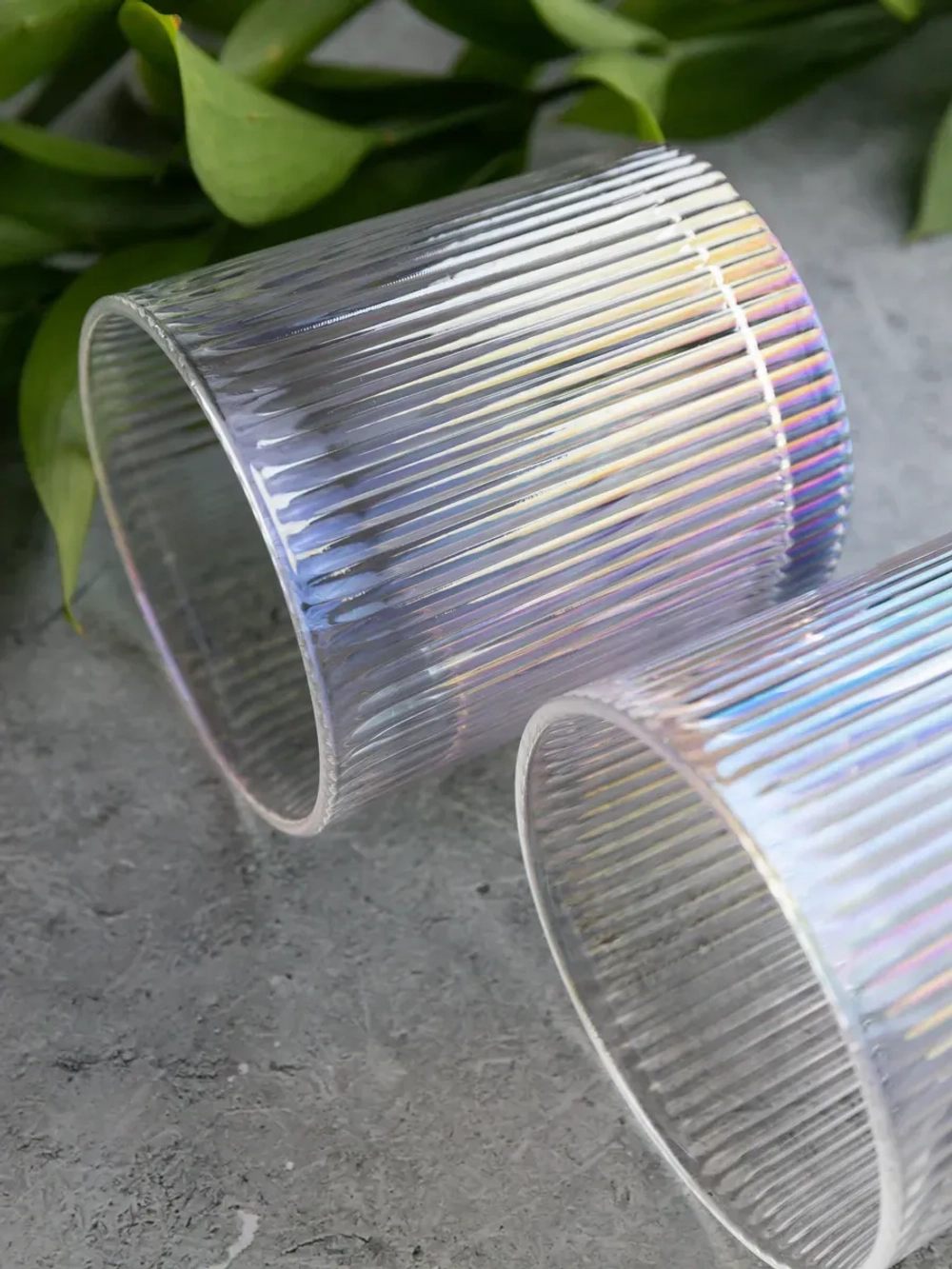 Набор ребристых бокалов для виски, 350 мл. 6 шт. перламутр