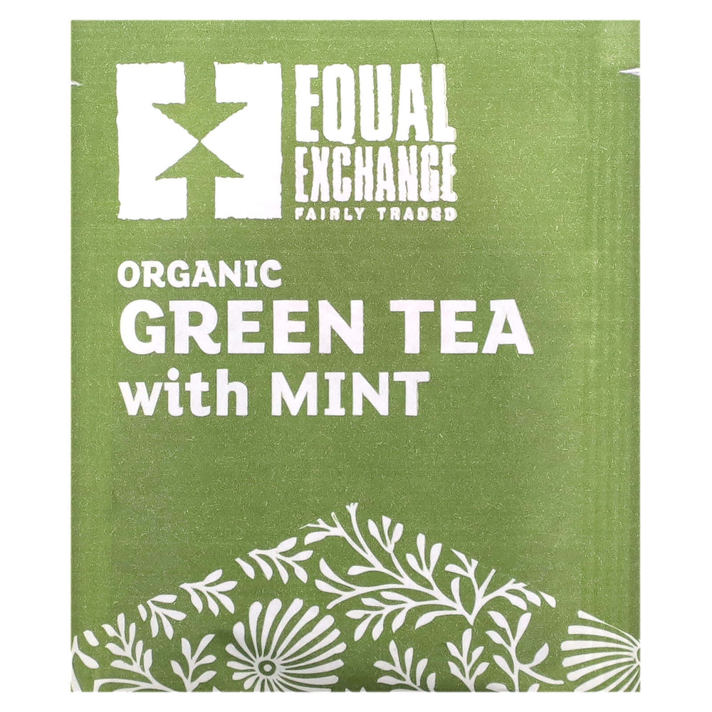 Equal Exchange, Органический зеленый чай с мятой, 20 чайных пакетиков, 40 г (1,41 унции)
