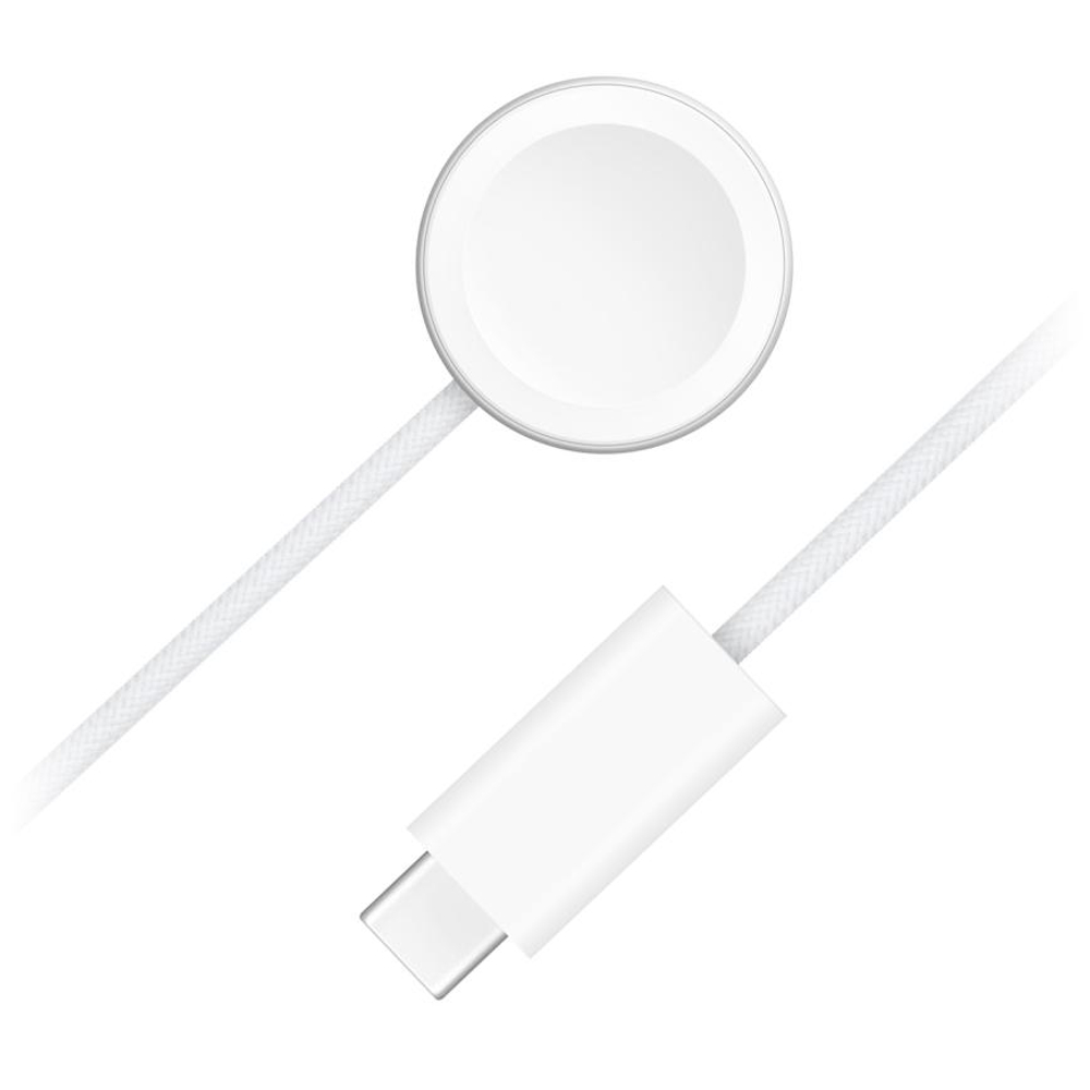 Зарядное устройство с оплёткой Apple USB-C для быстрой зарядки Apple Watch (1 м) Беспроводная зарядка: магнитное крепление для быстрой зарядки Apple Watch — также подходит для AirPods с футляром MagSafe