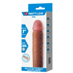 Коричневая насадка-удлинитель на пенис Nile - 16,5 см.