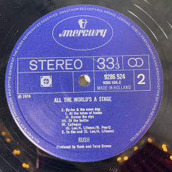 Винтажная виниловая пластинка LP Rush All The World A Stage (Holland 1976)