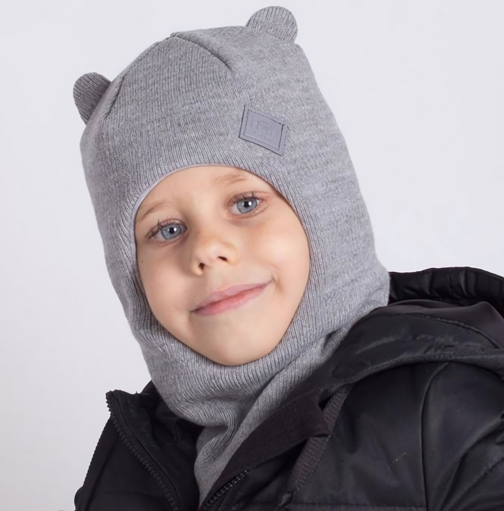 Шапка-шлем для мальчика, цвет серый, р. 46/ 7390933 HOH LOON