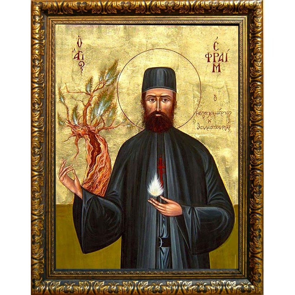 Ефрем Новый (Новоявленный), Новомакрийский, Неамакринский преподобномученик. Икона на холсте.